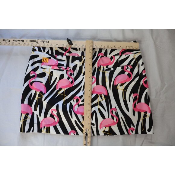 Loudmouth Golf Womens Skort Skirt Size 10 Flamingo Zebra Tropical Pickleball - Picture 9 of 10